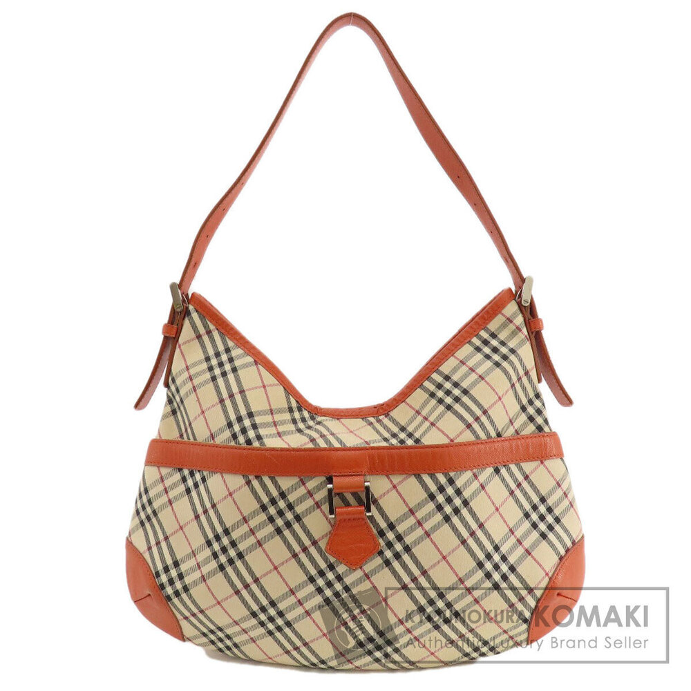 Burberry One Shoulder Hobo Nova Check Canvas Shoulder Bag